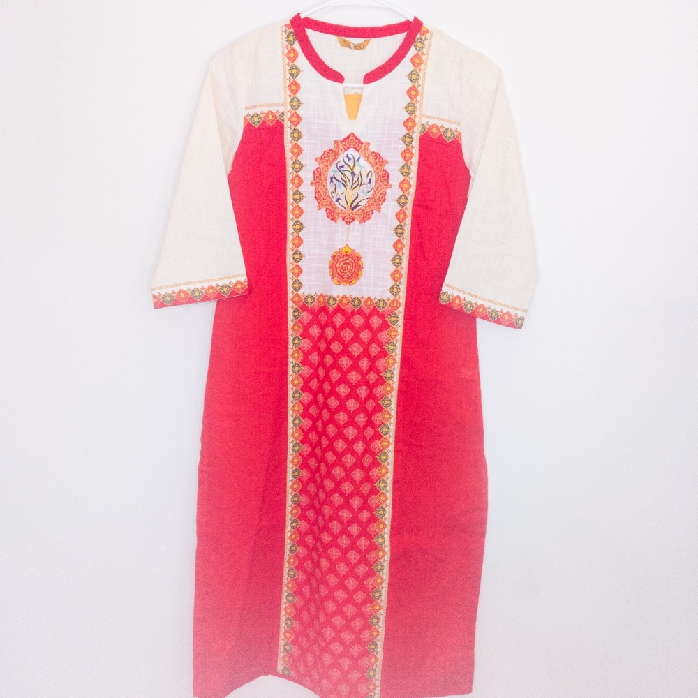 Aurelia Kurta Size Small Red Dress Indian Gown Traditional Shirt
